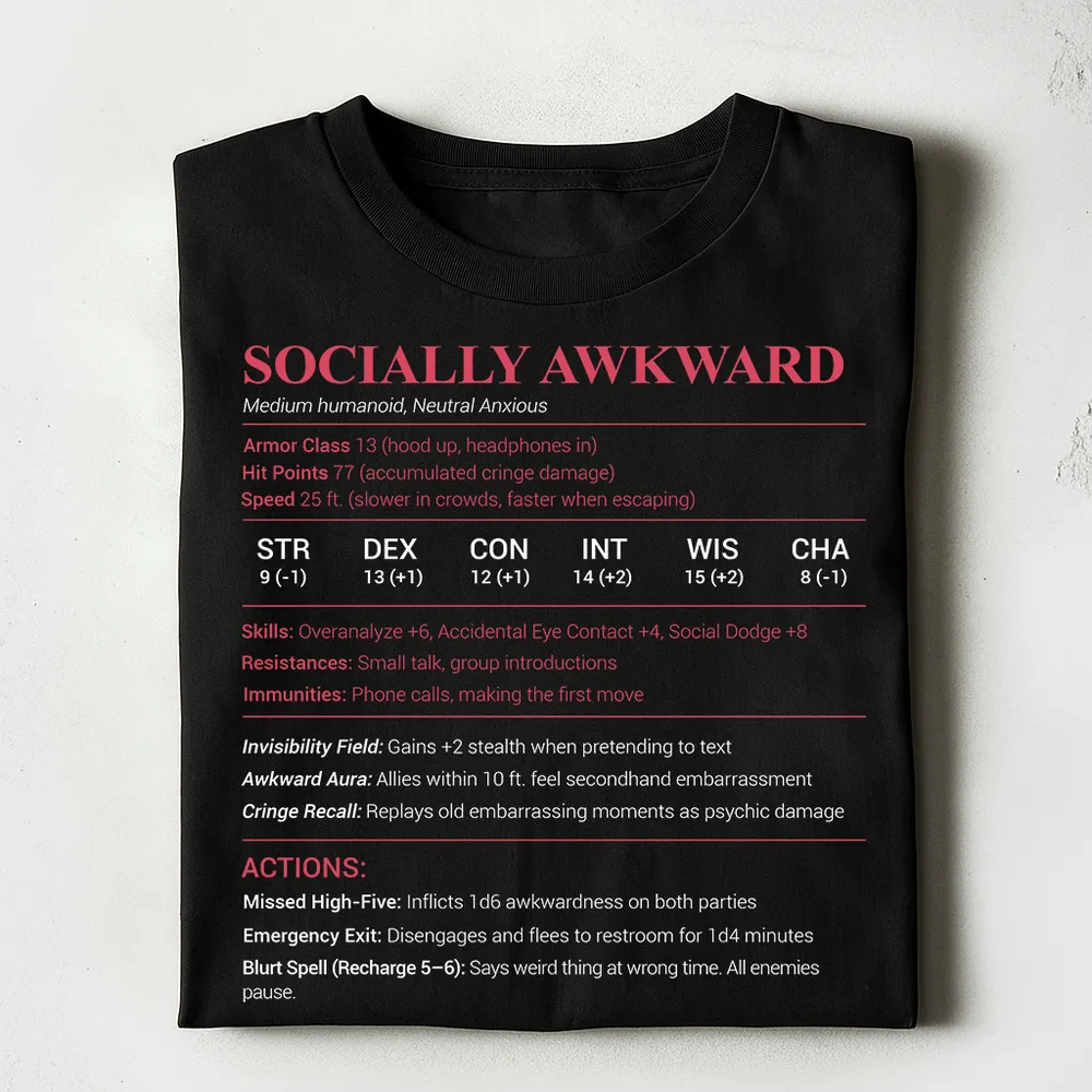 Socially Awkward Stats Classic Unisex T-Shirt - 1
