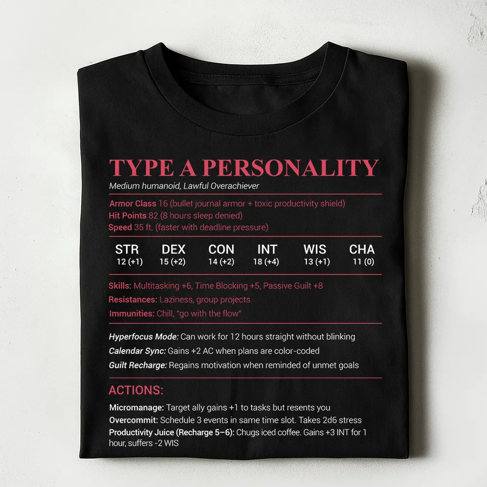 Type A Stats Classic Unisex T-Shirt - 1