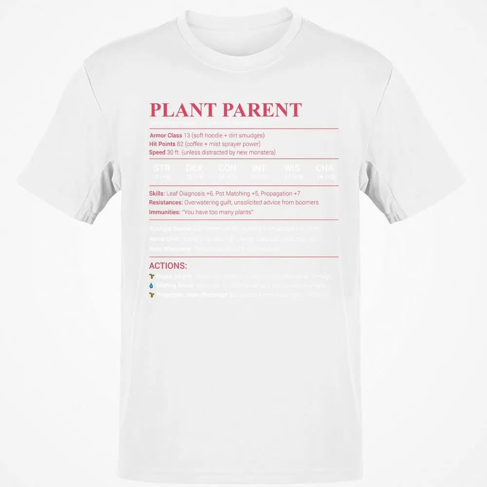 Plant Parent Stats Classic Unisex T-Shirt - White - 12