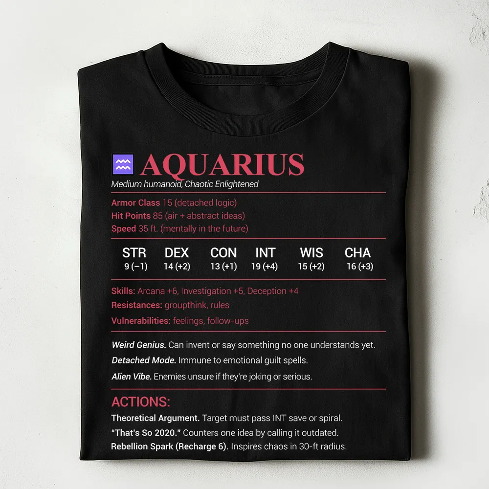 Aquarius Stats Classic Unisex T-Shirt - 1