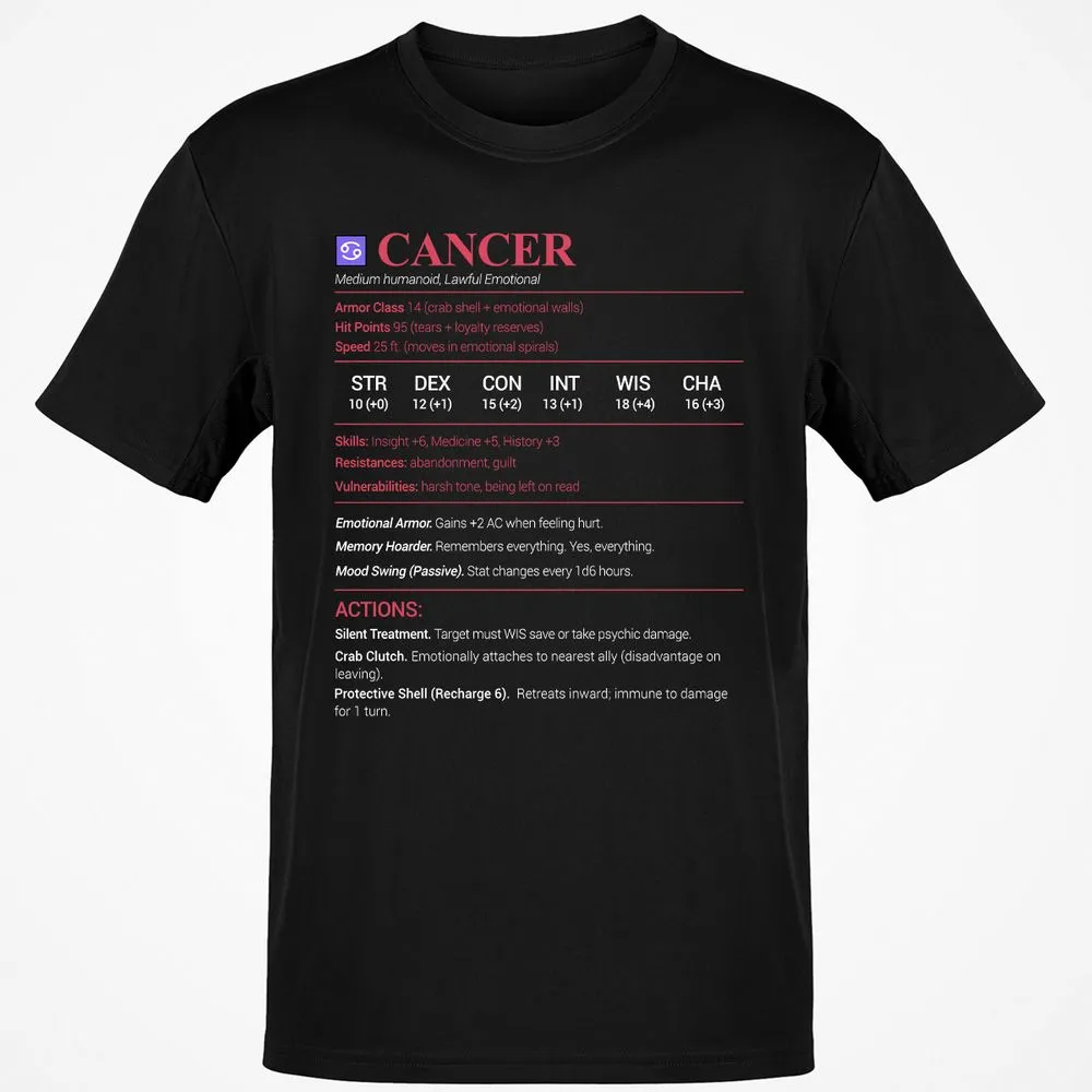 Cancer Stats Classic Unisex T-Shirt - Black - 1