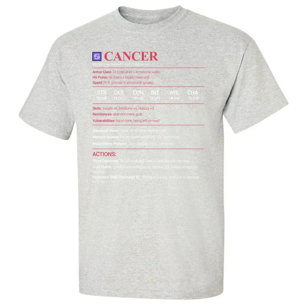 Cancer Stats Classic Unisex T-Shirt - Ash - 2