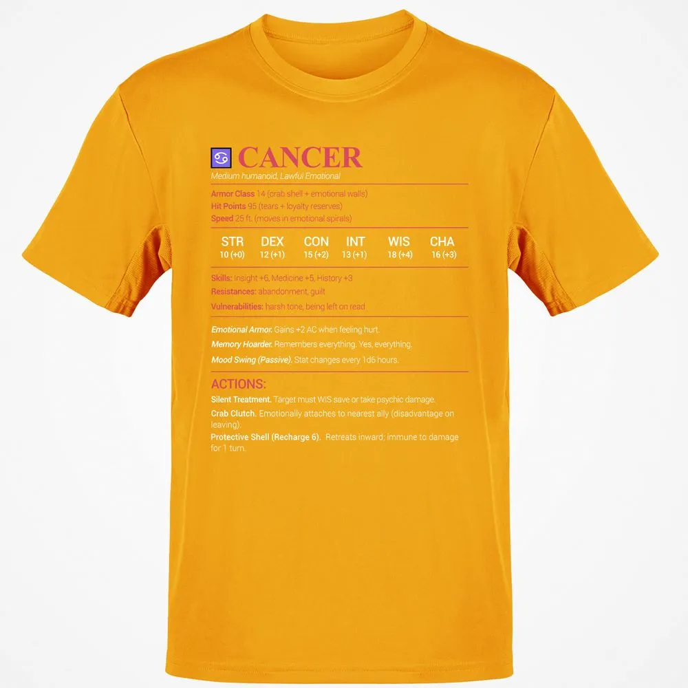 Cancer Stats Classic Unisex T-Shirt - Gold - 4