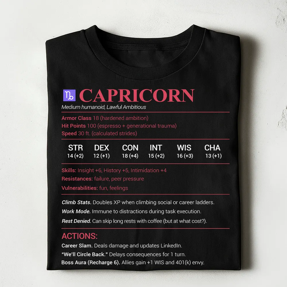 Capricorn Stats Classic Unisex T-Shirt - 1