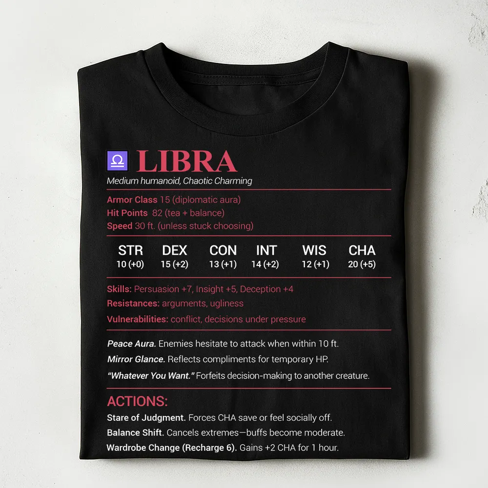 Libra Stats Classic Unisex T-Shirt - 1