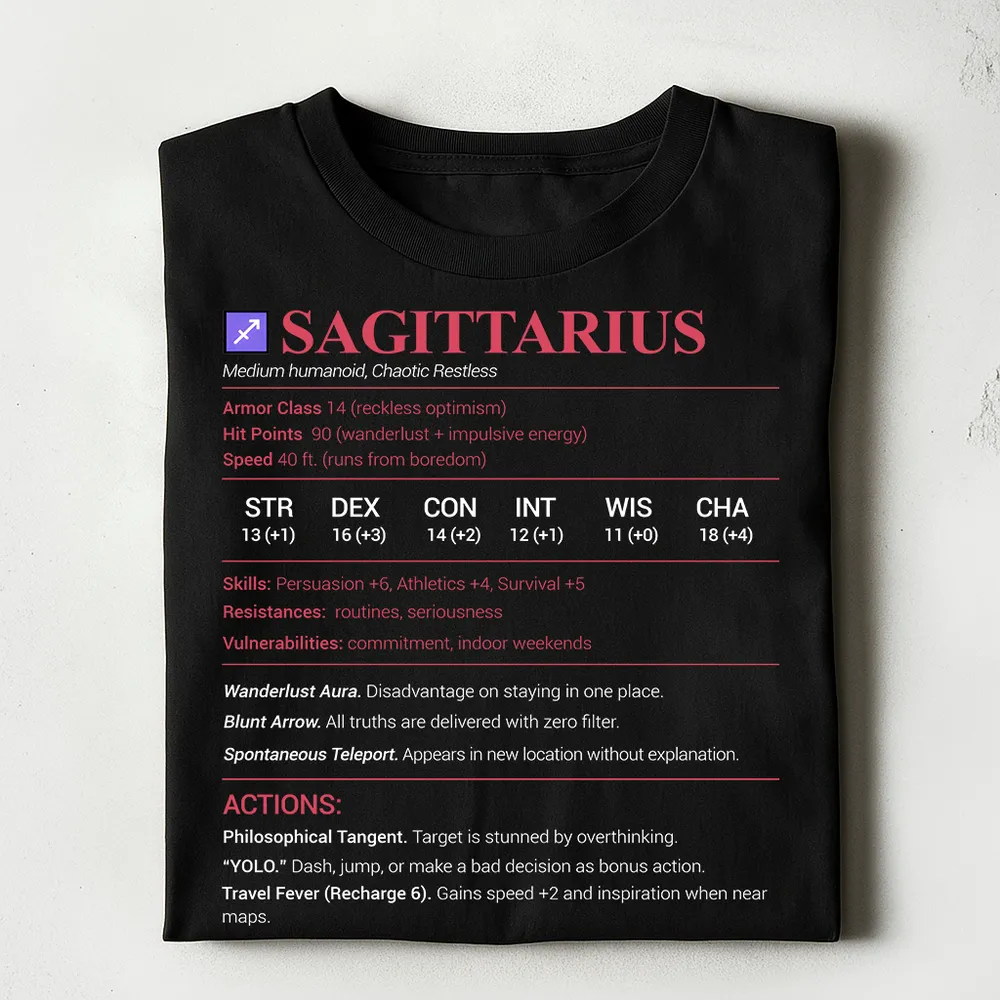 Sagittarius Stats Classic Unisex T-Shirt - 1