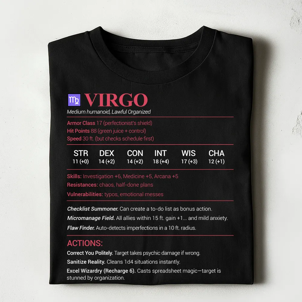 Virgo Stats Classic Unisex T-Shirt - 1