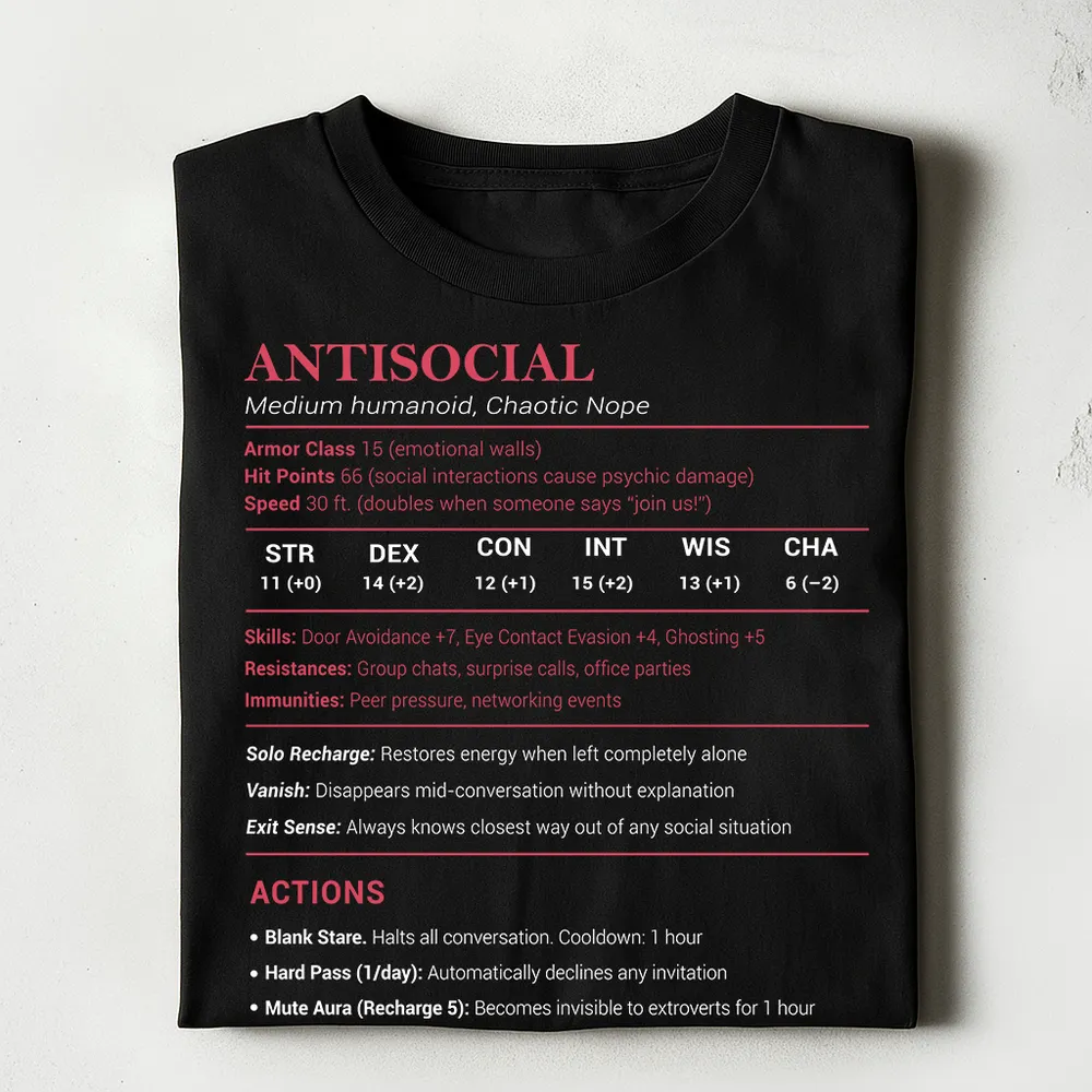 Antisocial Stats Classic Unisex T-Shirt - 1