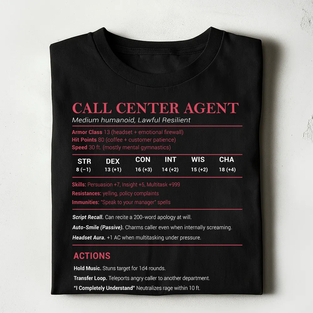 Call Center Agent Stats Classic Unisex T-Shirt - 1