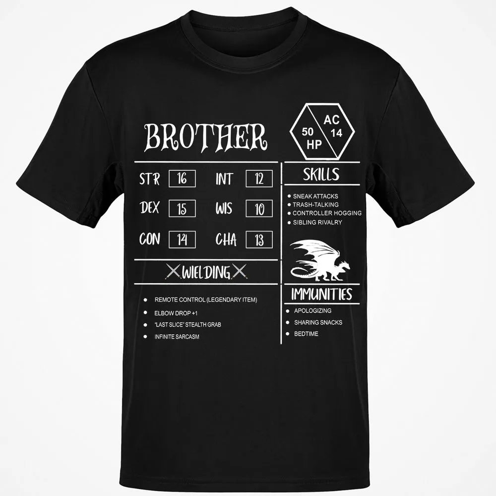 Brother Stats Classic Unisex T-Shirt - Black - 1