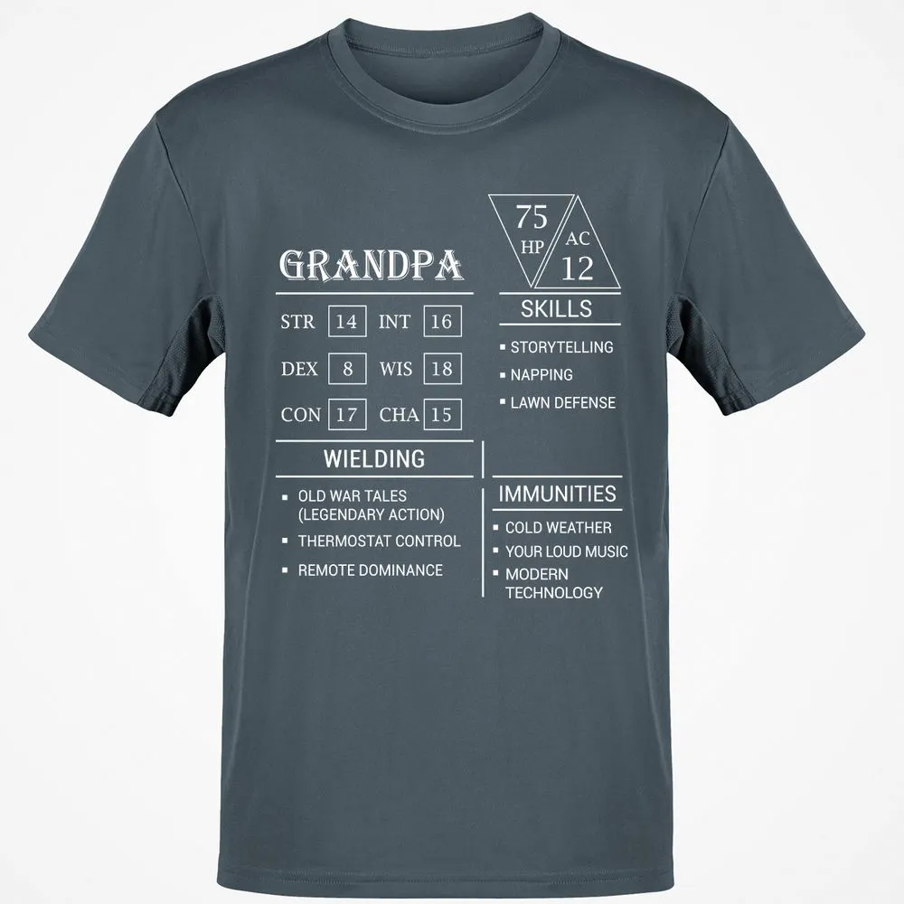 Grandpa Stats Classic Unisex T-Shirt - Charcoal - 3