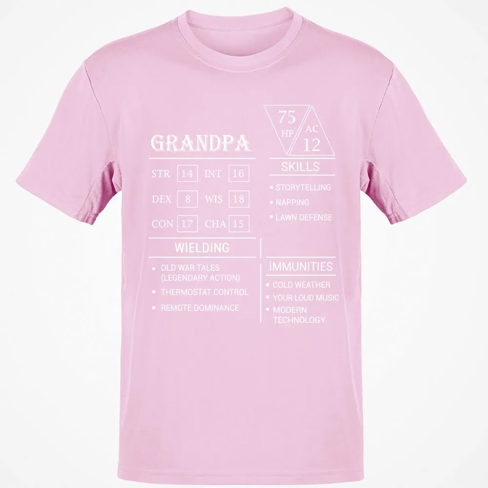 Grandpa Stats Classic Unisex T-Shirt - Light Pink - 5