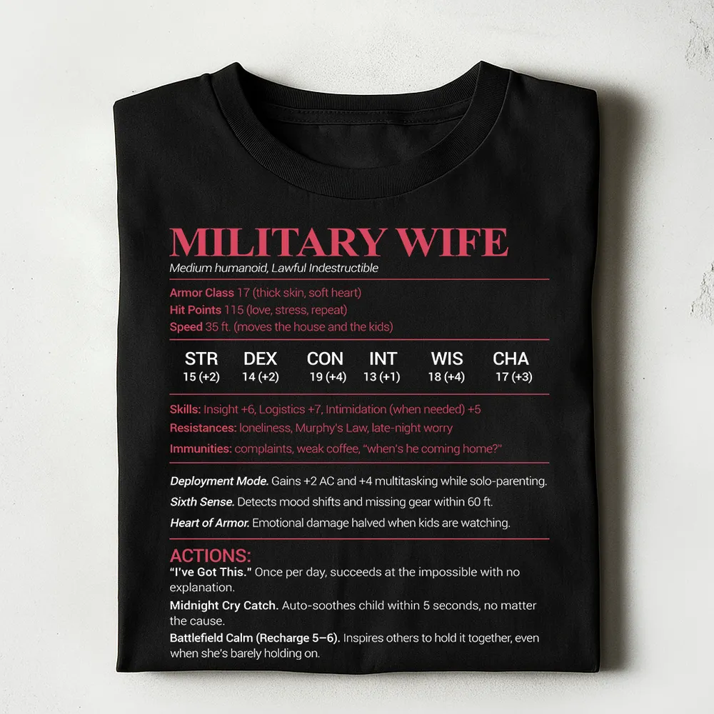 Military Wife Stats Classic Unisex T-Shirt - 1