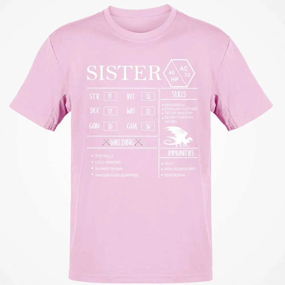 Sister Stats Classic Unisex T-Shirt - Light Pink - 5