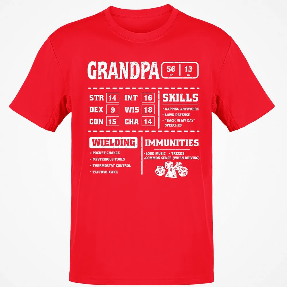 Grandpa Stats 2 Classic Unisex T-Shirt - Red - 10