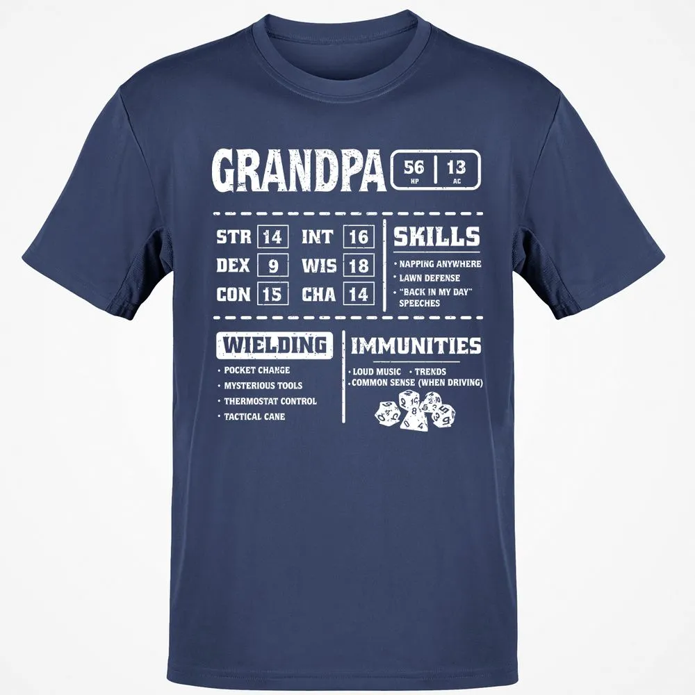 Grandpa Stats 2 Classic Unisex T-Shirt - Navy - 7