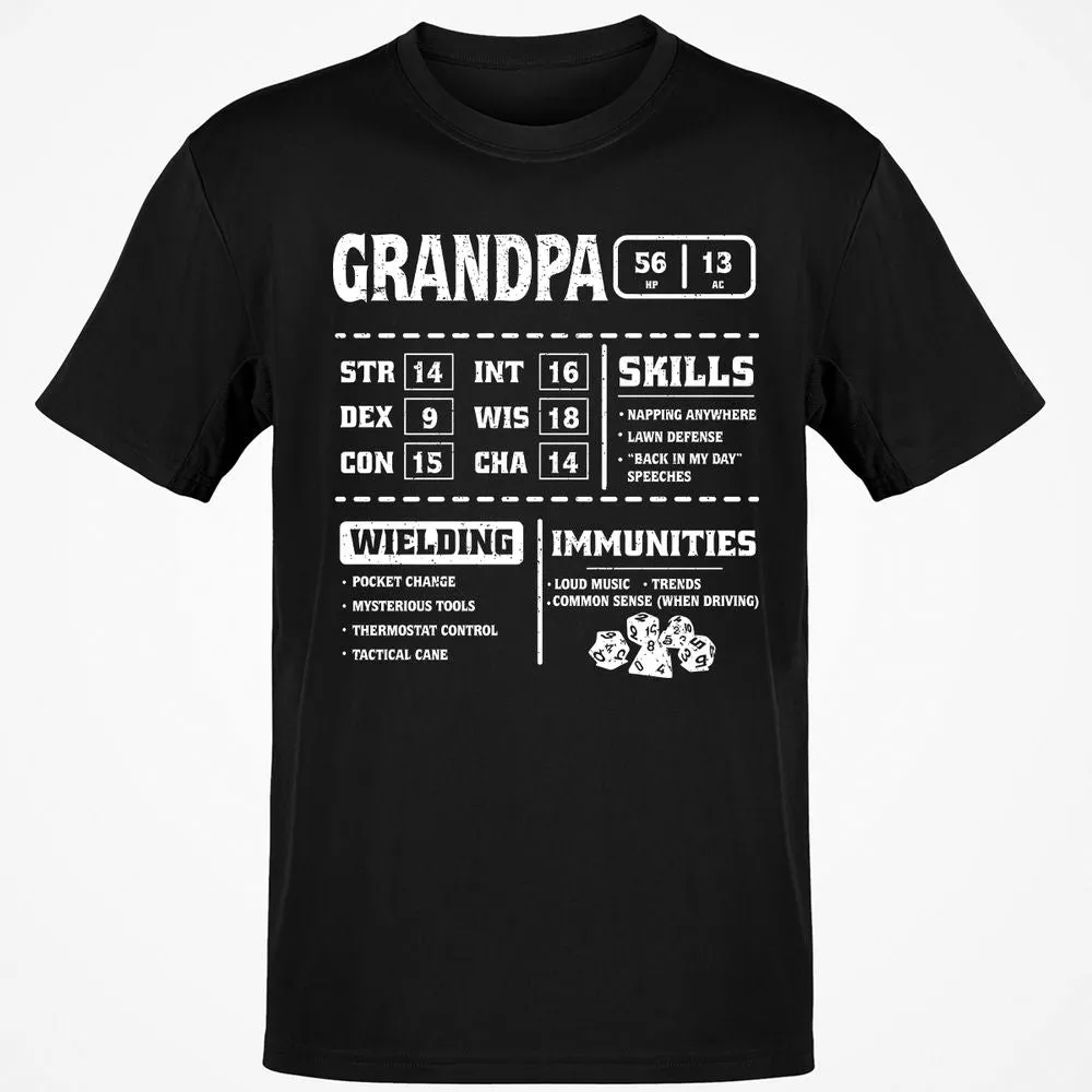 Grandpa Stats 2 Classic Unisex T-Shirt - Black - 1
