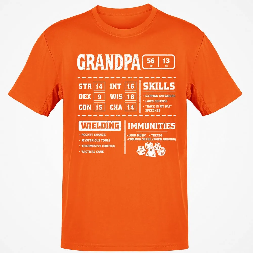 Grandpa Stats 2 Classic Unisex T-Shirt - Orange - 8
