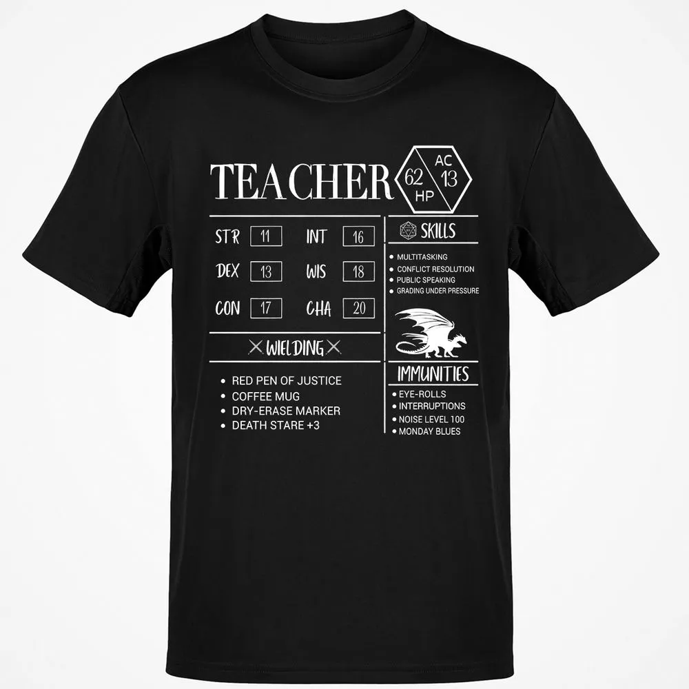 Teacher New Classic Unisex T-Shirt - Black - 1