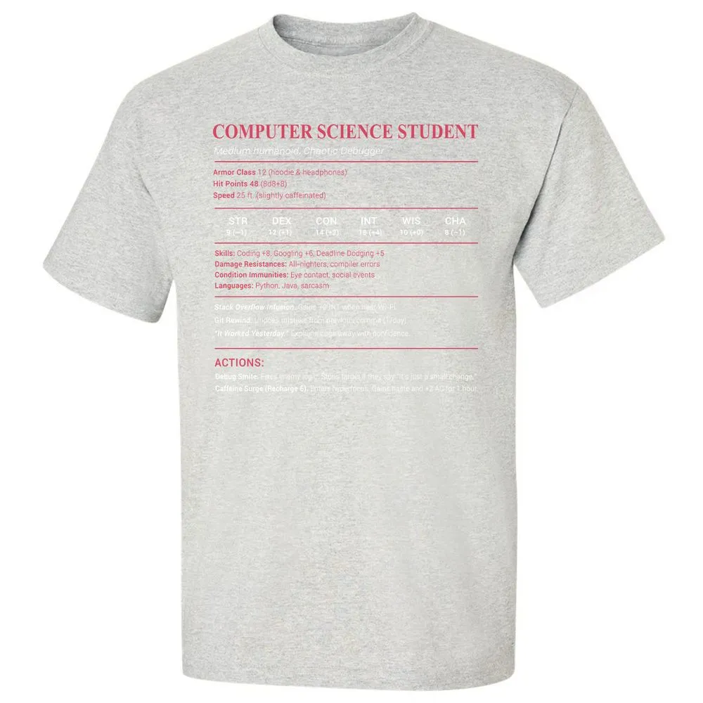 Computer Science Student Classic Unisex T-Shirt - Ash - 2
