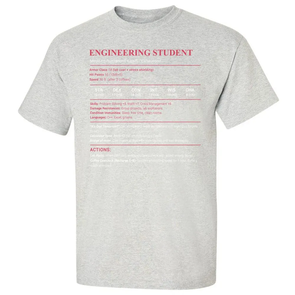 Engineering Student Classic Unisex T-Shirt - Ash - 2