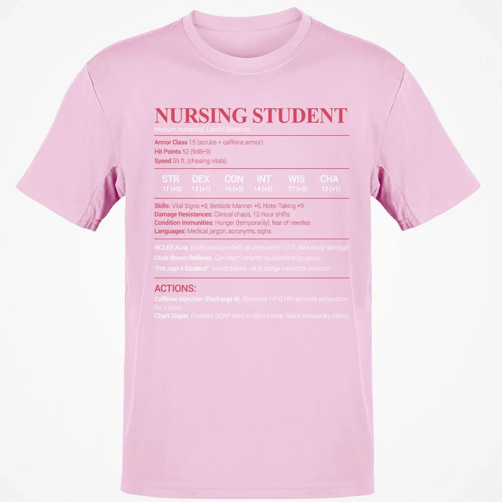 Nursing Student Classic Unisex T-Shirt - Light Pink - 5