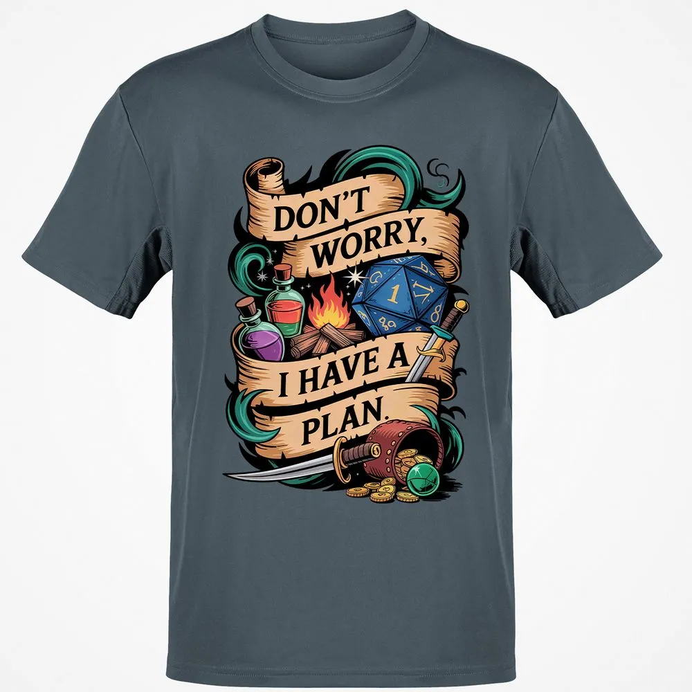 Don't Worry I Have A Plan Classic Unisex T-Shirt - Charcoal - 3
