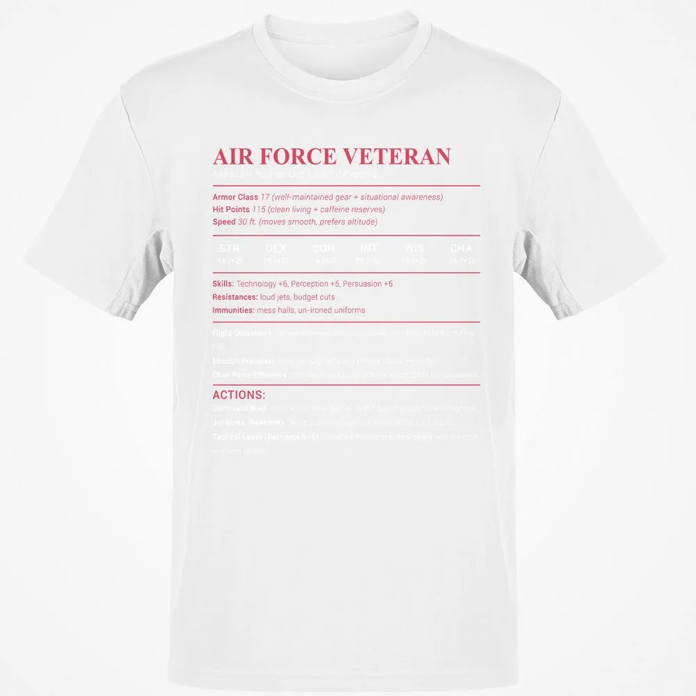 Air Force Veteran Classic Unisex T-Shirt - White - 12