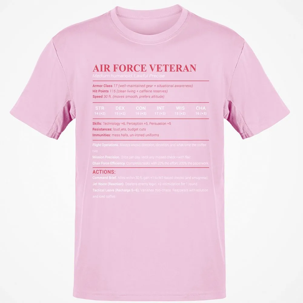 Air Force Veteran Classic Unisex T-Shirt - Light Pink - 5