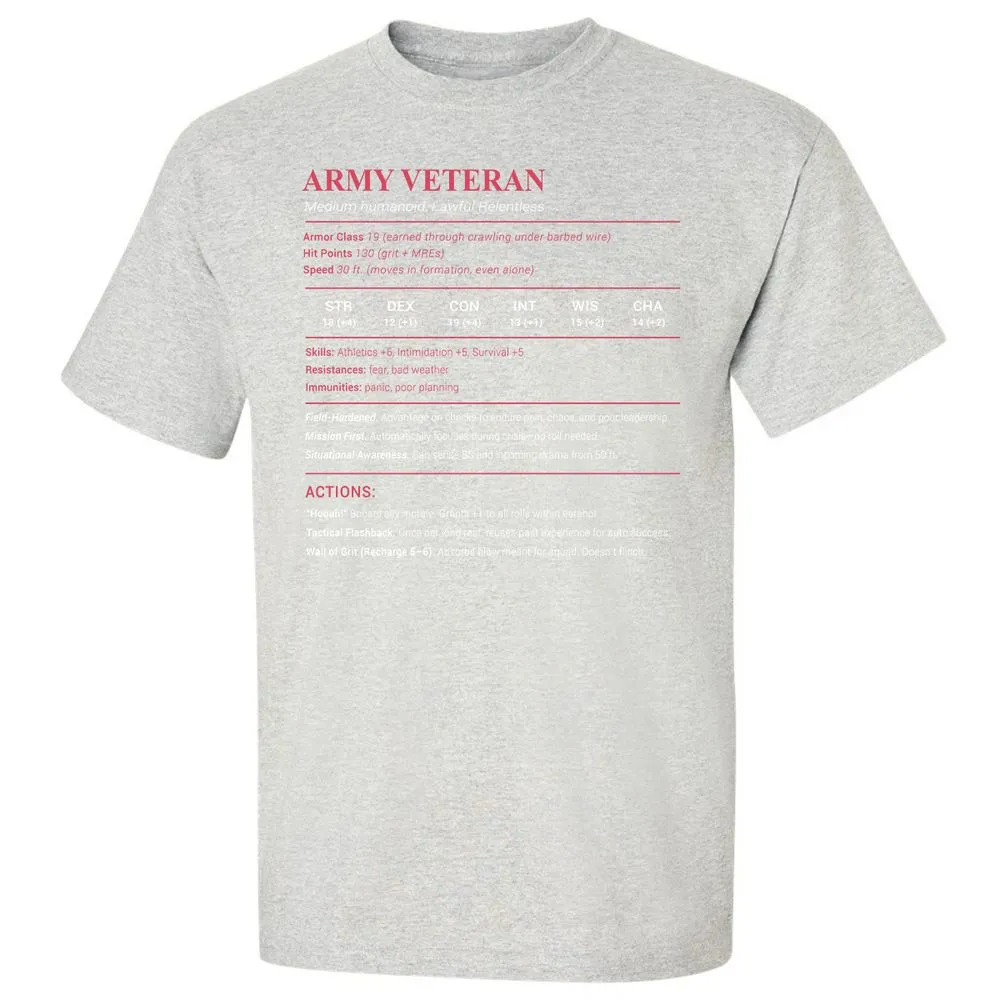 Army Veteran Classic Unisex T-Shirt - Ash - 2