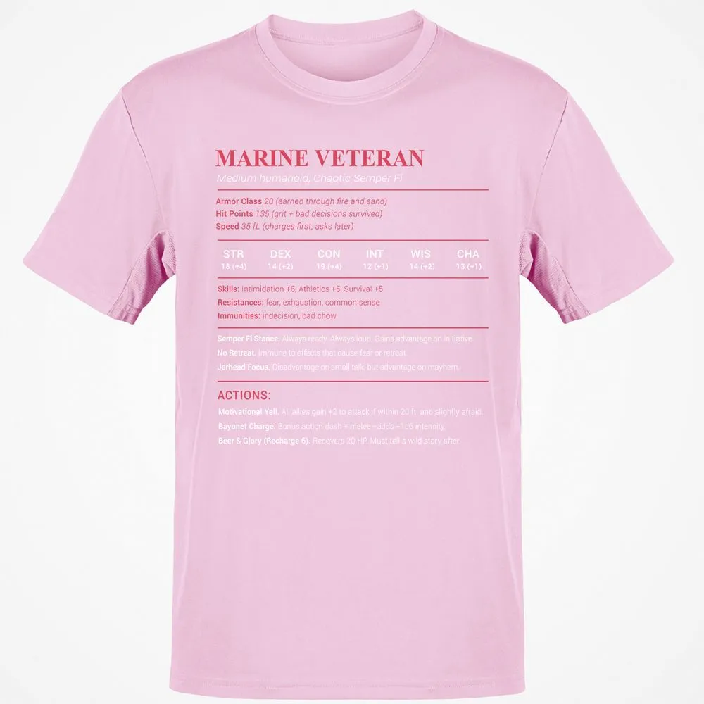 Marine Veteran Classic Unisex T-Shirt - Light Pink - 5