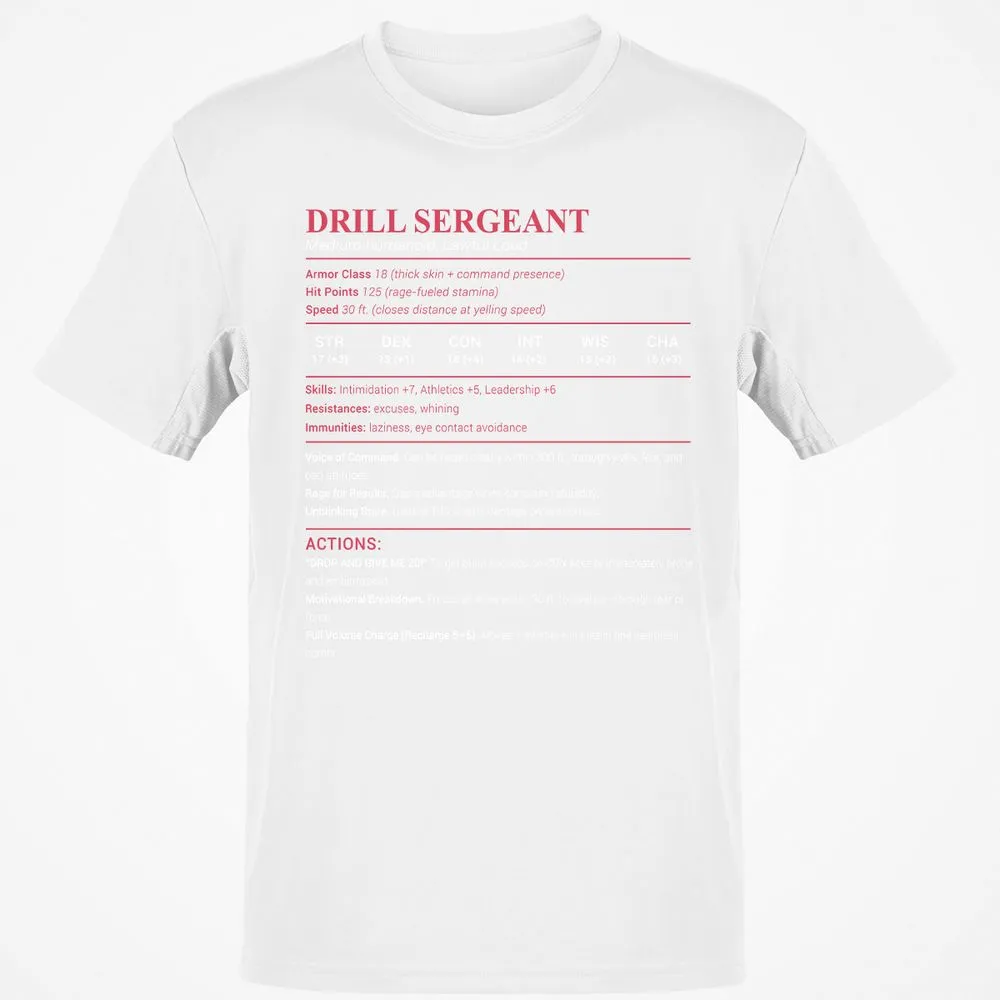 DRILL SERGEANT Classic Unisex T-Shirt - White - 12