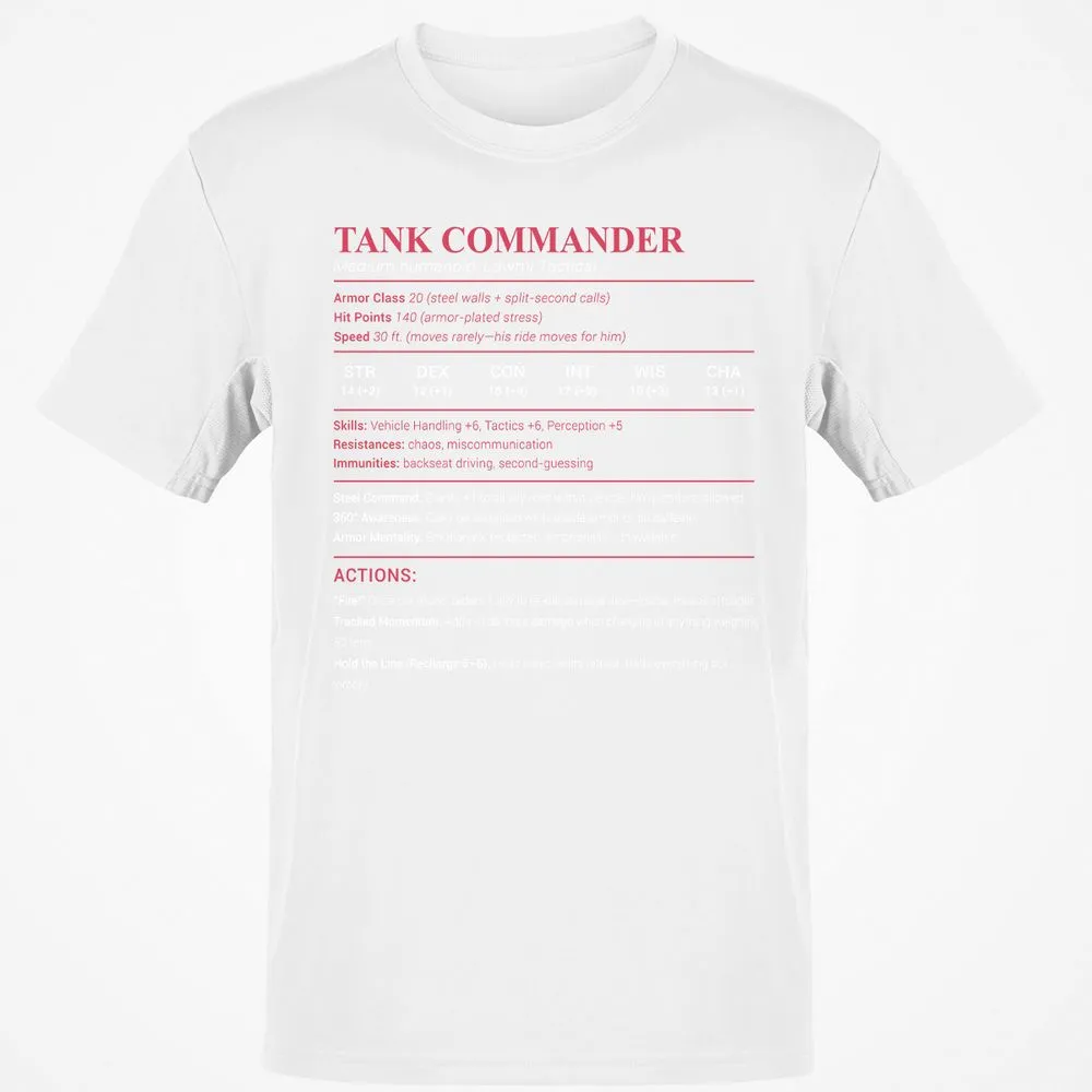 Tank Commander Classic Unisex T-Shirt - White - 12