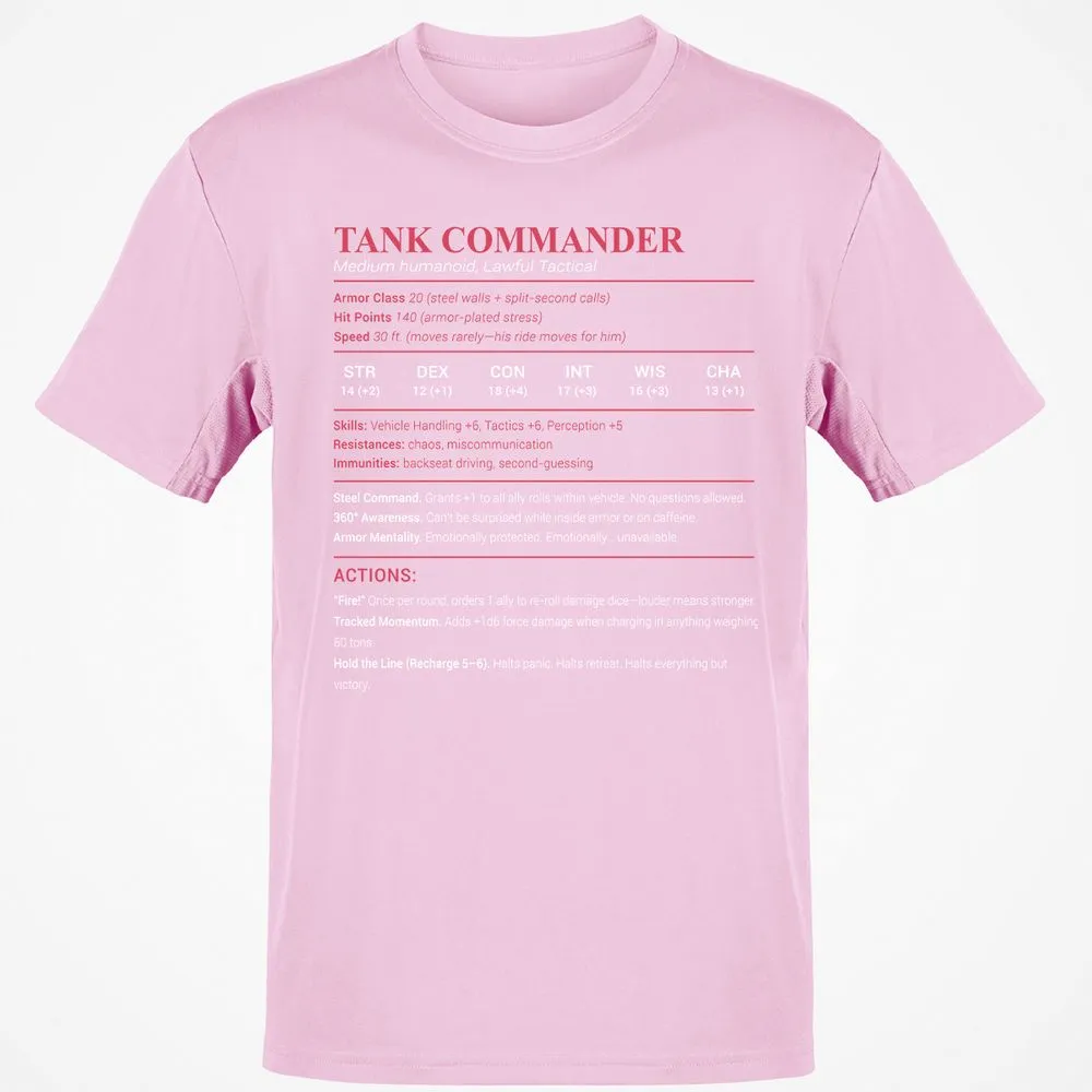 Tank Commander Classic Unisex T-Shirt - Light Pink - 5