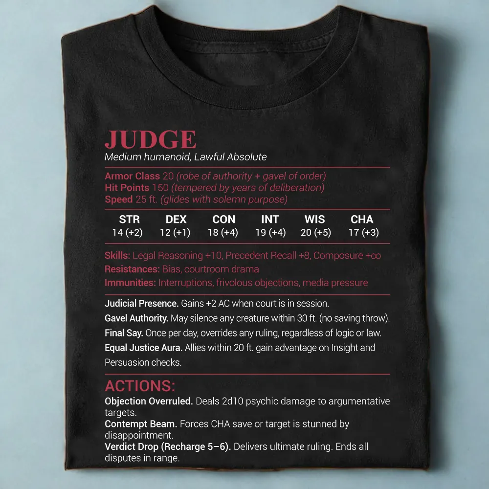 Judge Stats Classic Unisex T-Shirt - 1