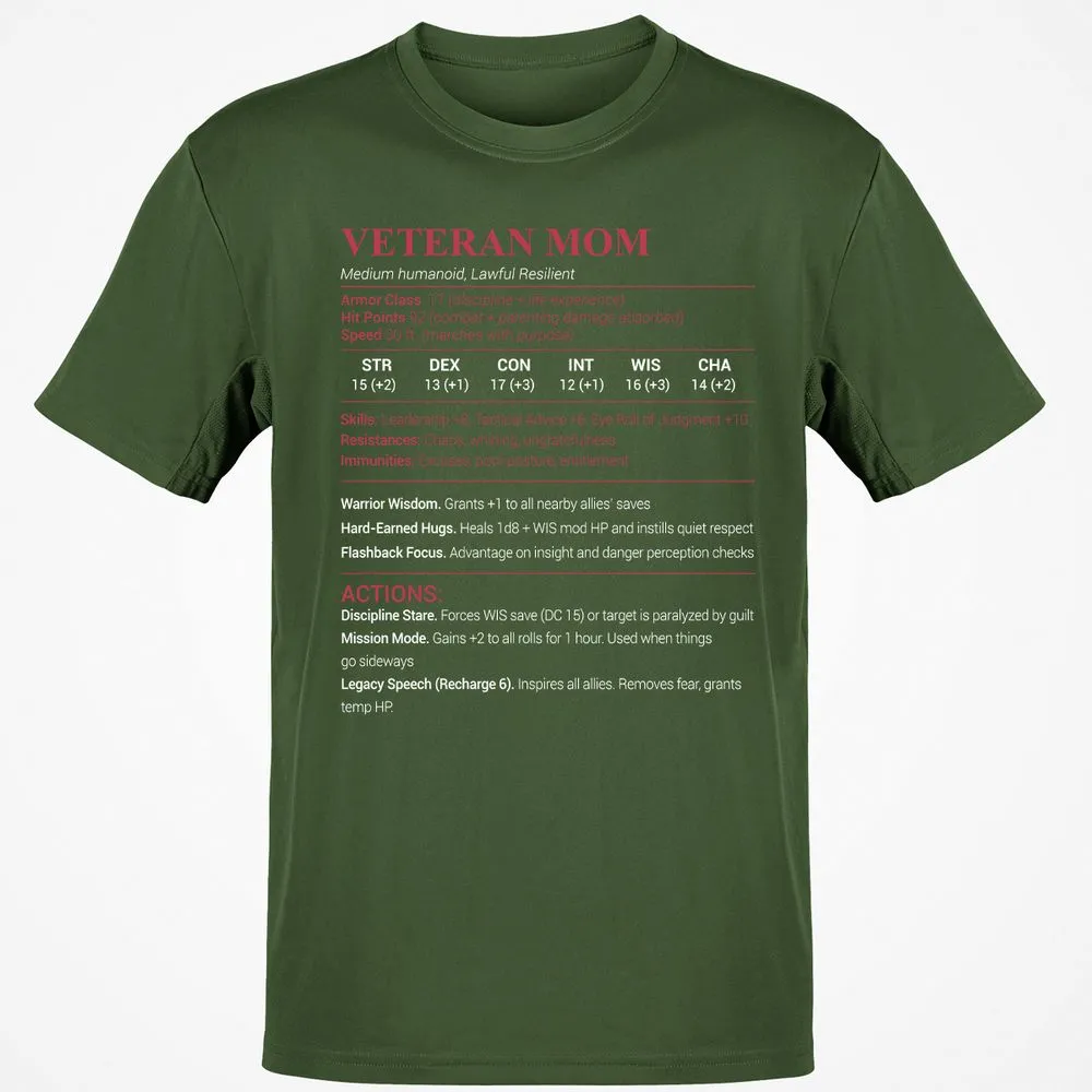 Veteran Mom Classic Unisex T-Shirt - Military Green - 6