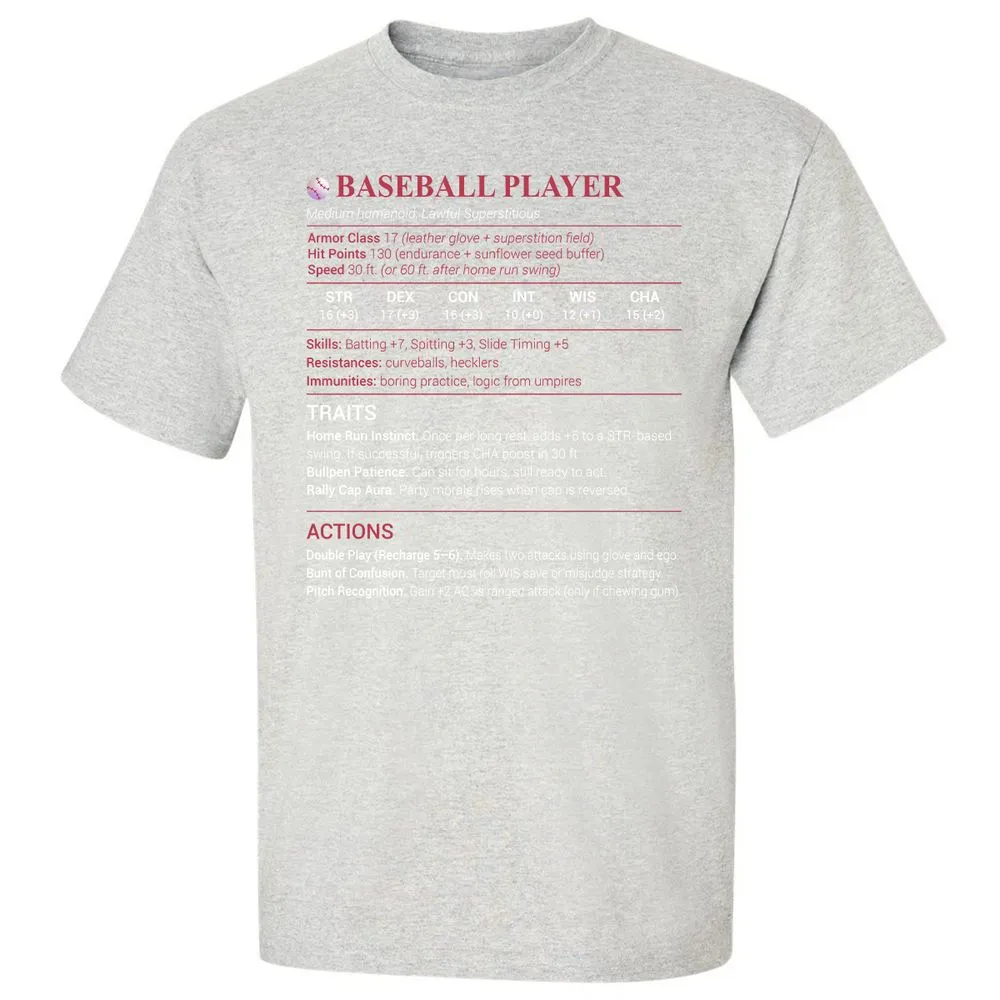 Baseball Player Classic Unisex T-Shirt - Ash - 2