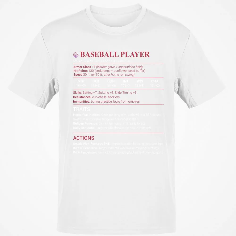 Baseball Player Classic Unisex T-Shirt - White - 12