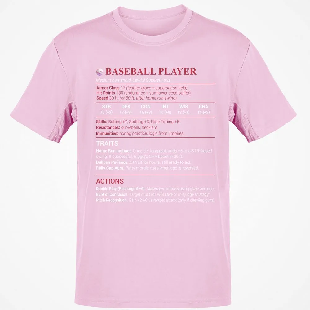 Baseball Player Classic Unisex T-Shirt - Light Pink - 5
