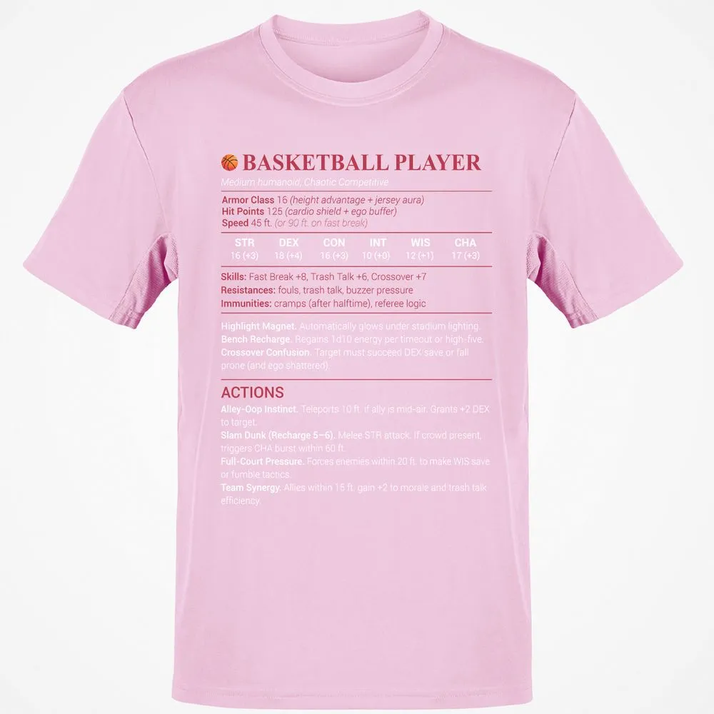 Basketball Player Classic Unisex T-Shirt - Light Pink - 5
