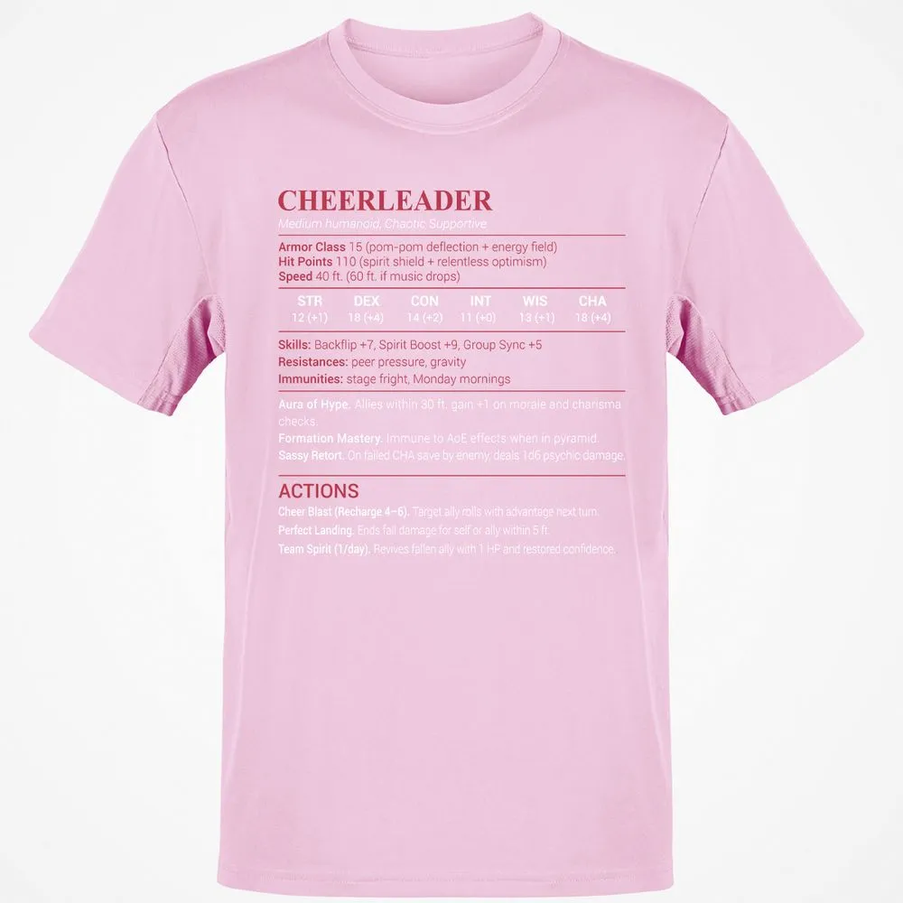 Cheerleader Stats Classic Unisex T-Shirt - Light Pink - 5