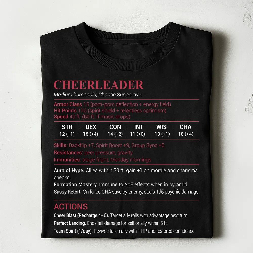 Cheerleader Stats Classic Unisex T-Shirt - 1