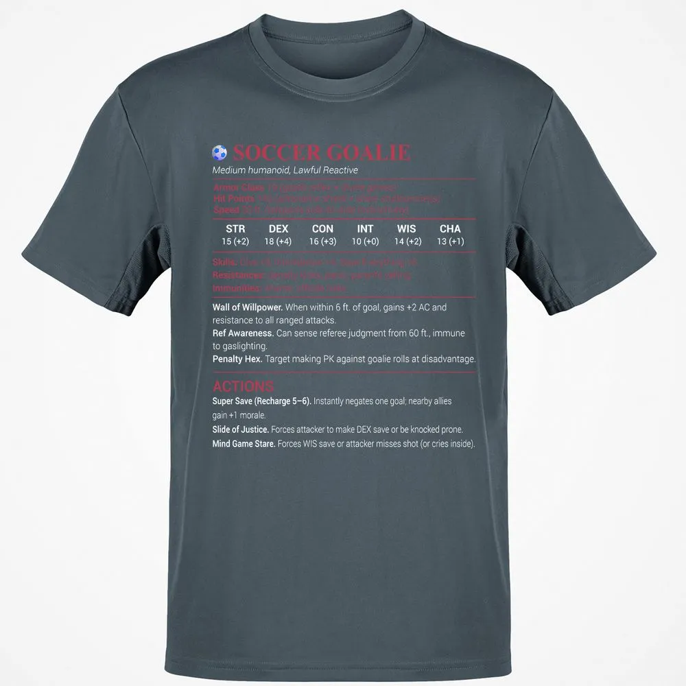Soccer Goalie Classic Unisex T-Shirt - Charcoal - 3
