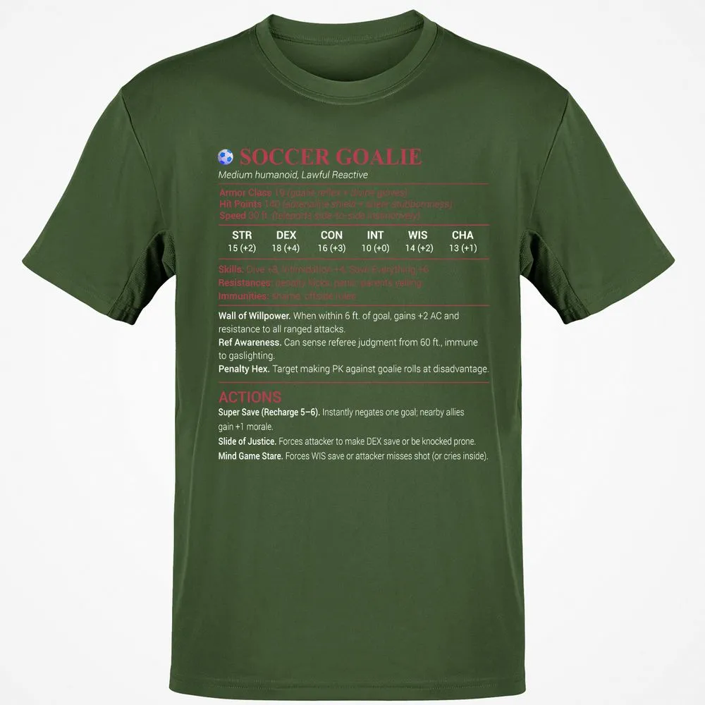 Soccer Goalie Classic Unisex T-Shirt - Military Green - 6