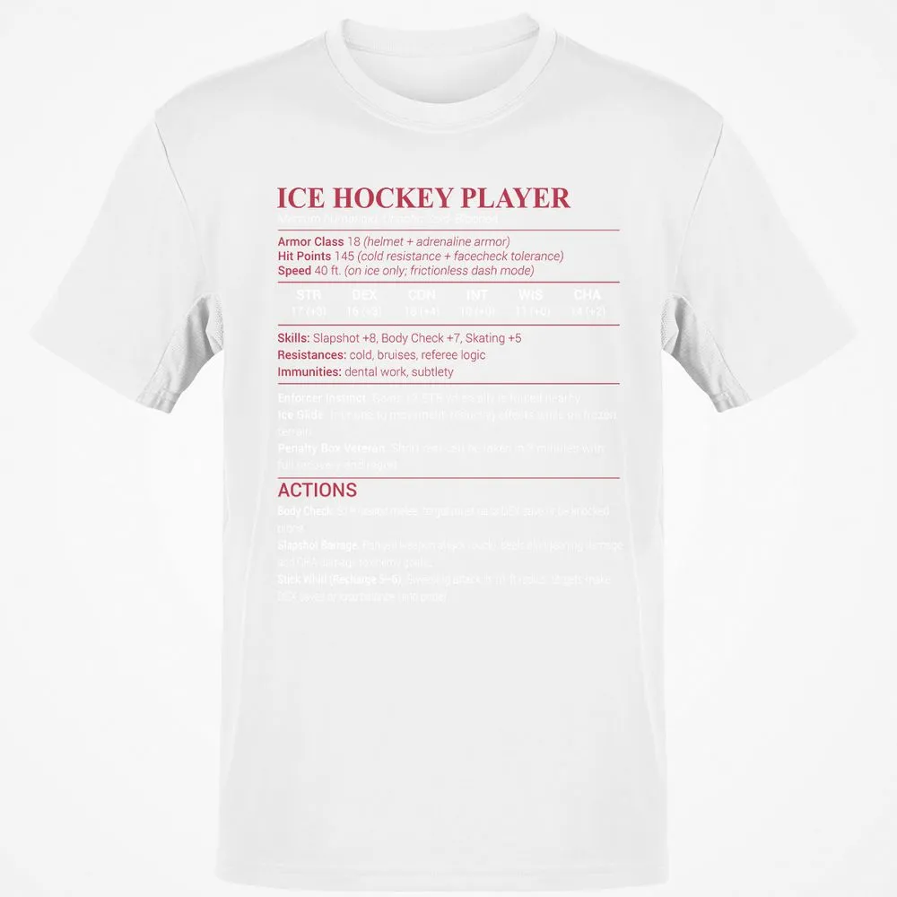 Ice Hockey Player Classic Unisex T-Shirt - White - 12