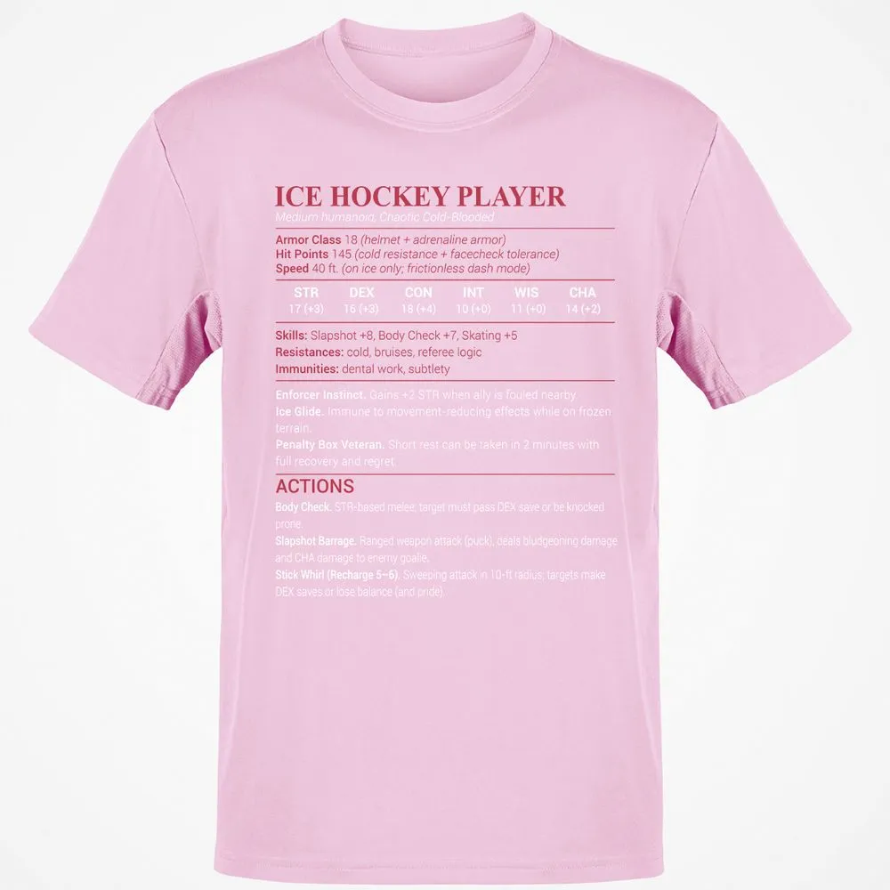 Ice Hockey Player Classic Unisex T-Shirt - Light Pink - 5
