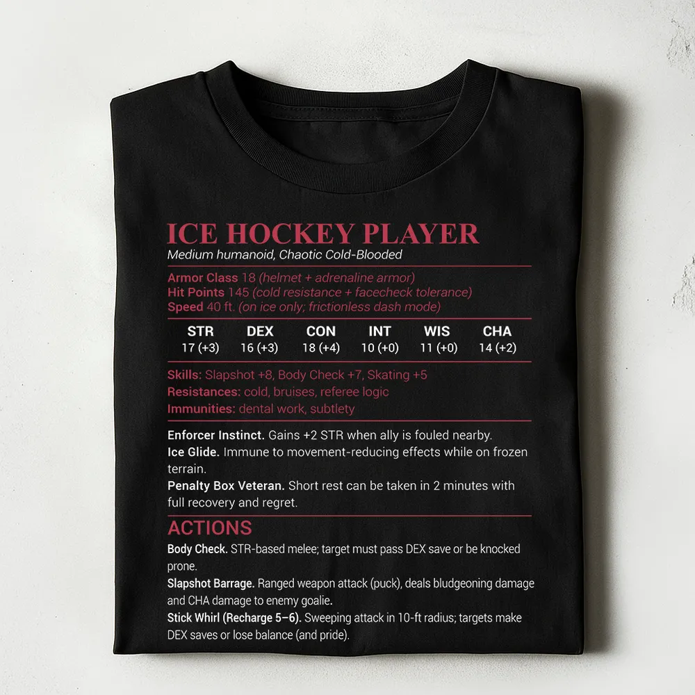 Ice Hockey Player Classic Unisex T-Shirt - 1