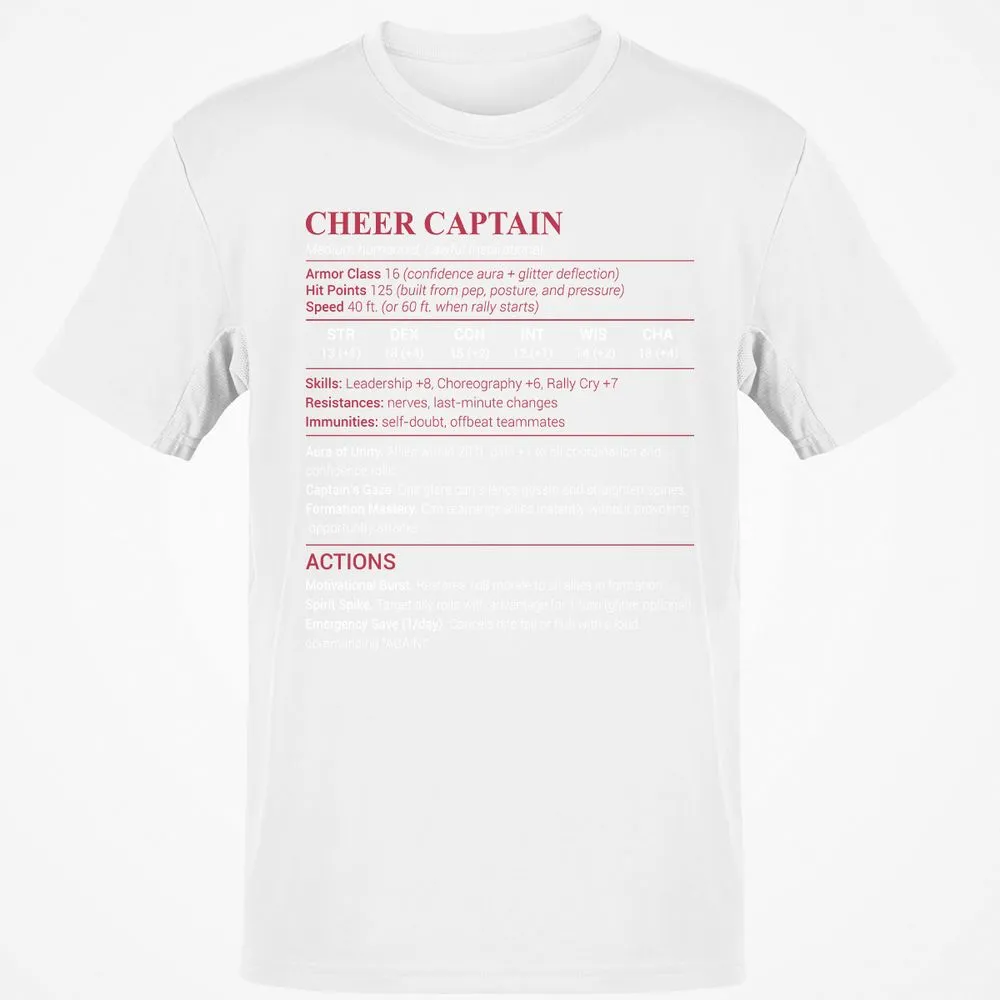 Cheer Captain Classic Unisex T-Shirt - White - 12