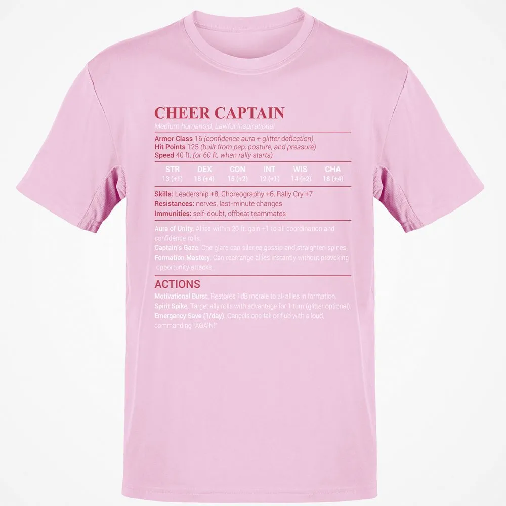 Cheer Captain Classic Unisex T-Shirt - Light Pink - 5
