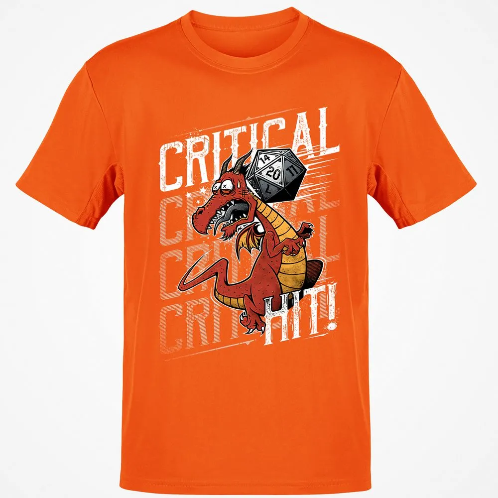 Funny Dragon Critical Hit Classic Unisex T-Shirt - Orange - 8